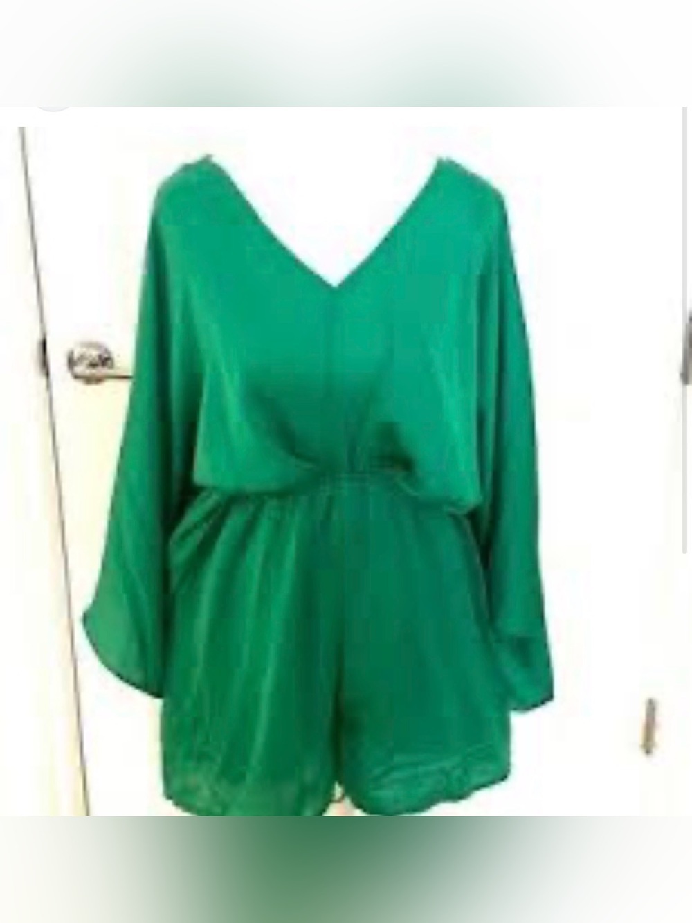 Aakaa Bright Green Wrap Romper